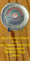 Best Teachers award Noor Homeopathic Medical College